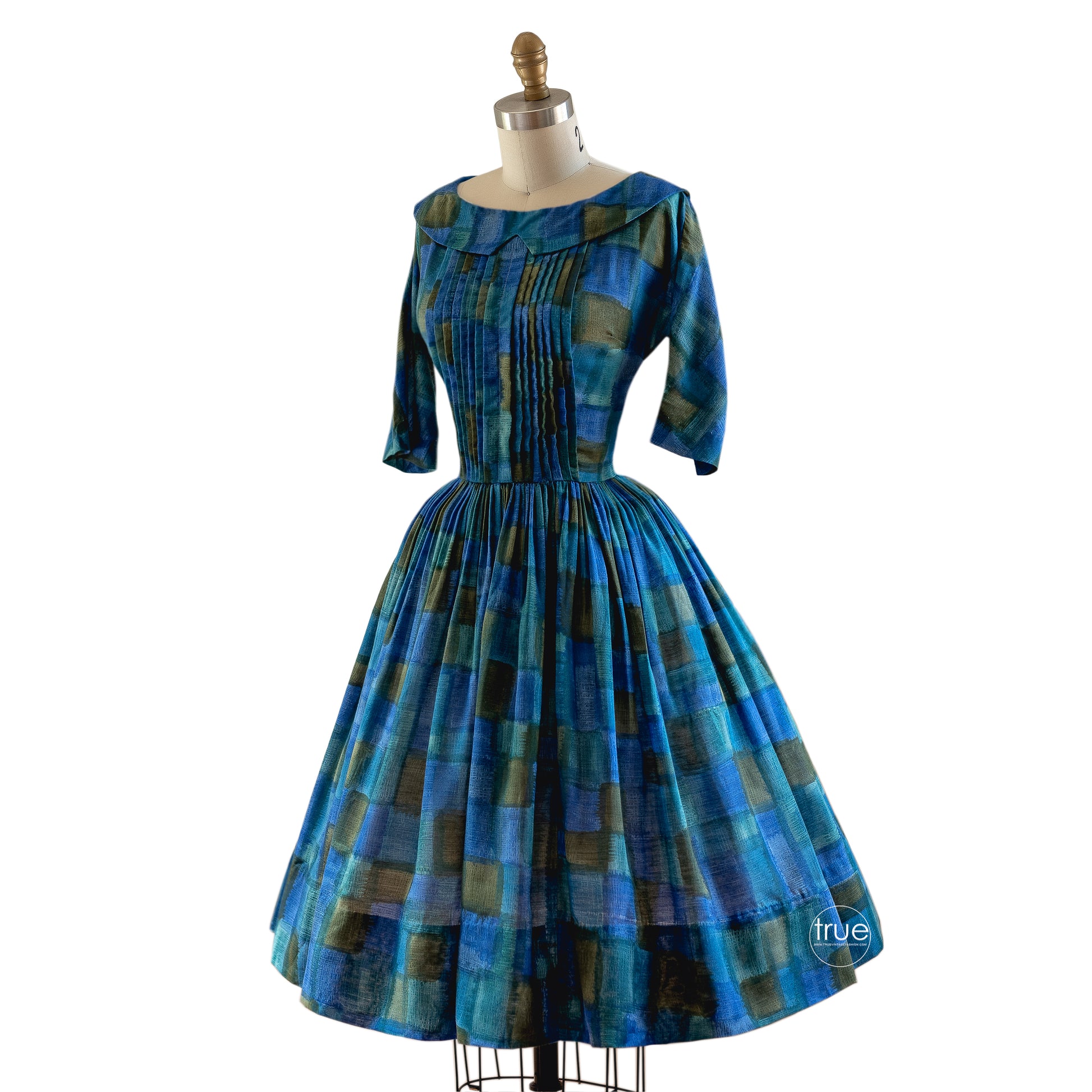 vintage 1950's dress R&K Originals blue rothko-esque dress – Traven7's  True Vintage Fashion