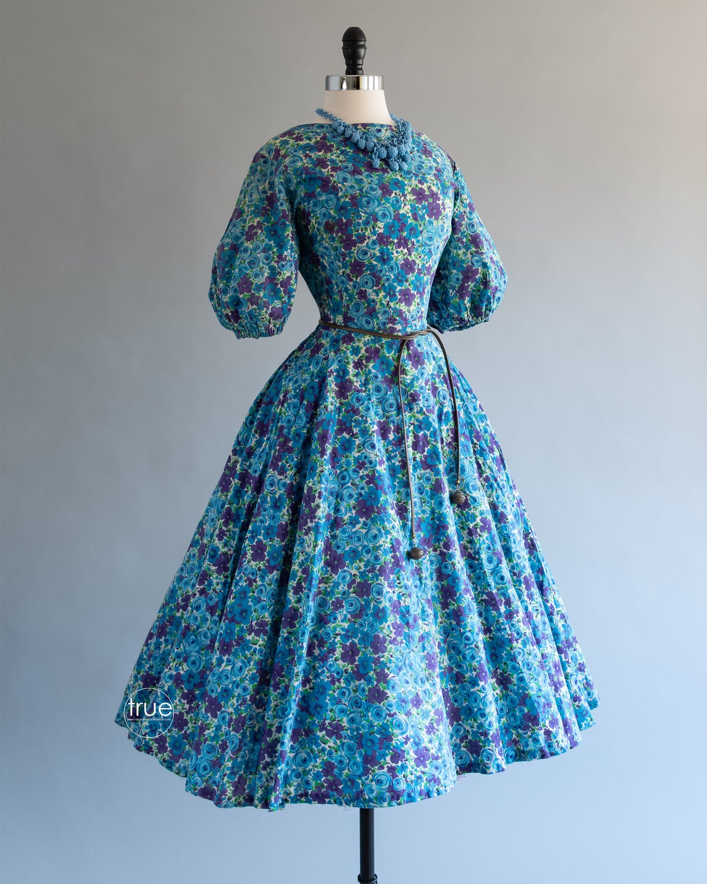 vintage 1950's dress ...pretty Mode O'Day blue floral dress