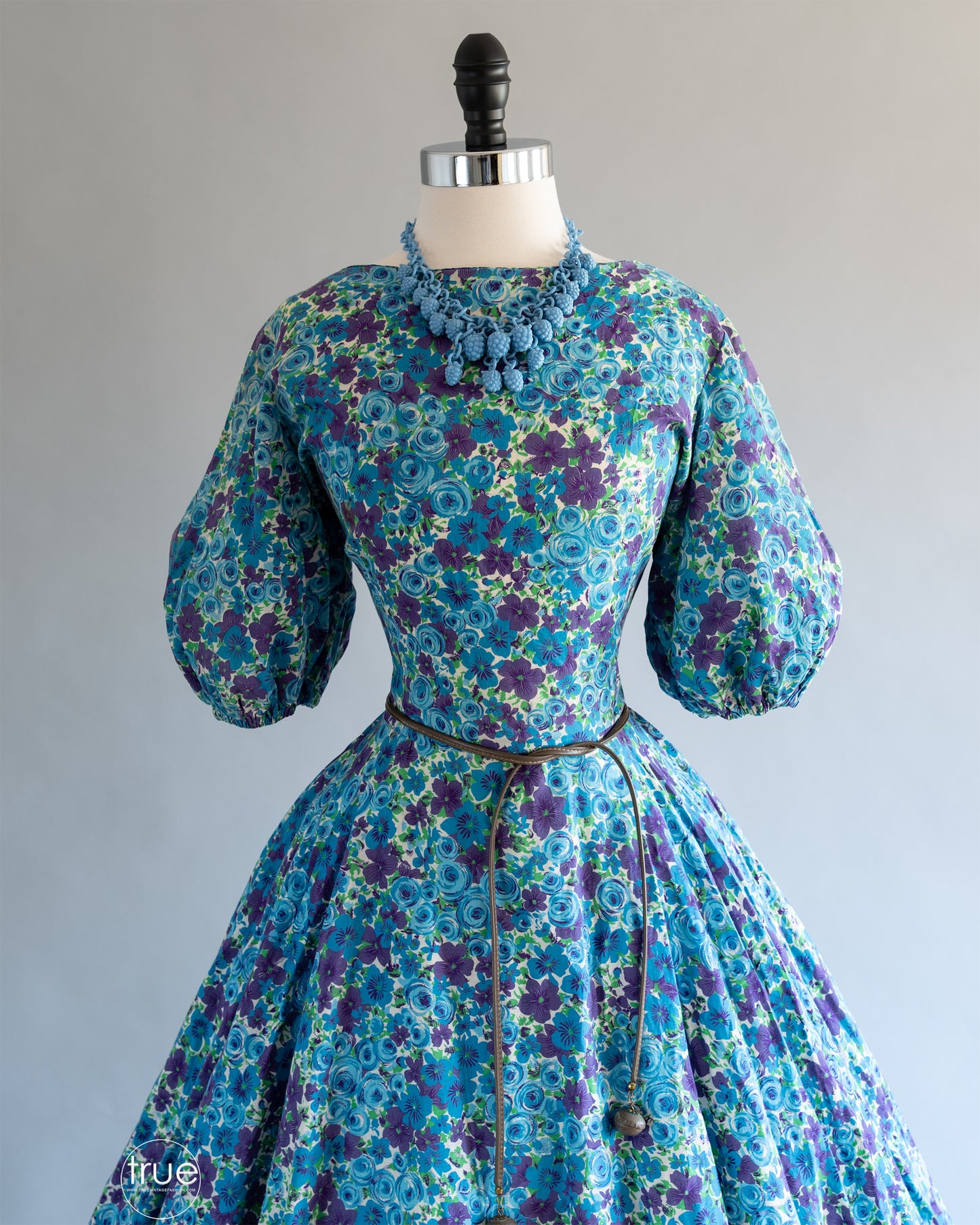 vintage 1950's dress ...pretty Mode O'Day blue floral dress