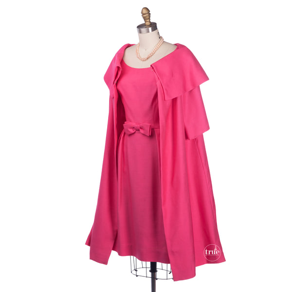 vintage 1960's dress ...classic jackie o Parade New York pink dress ...