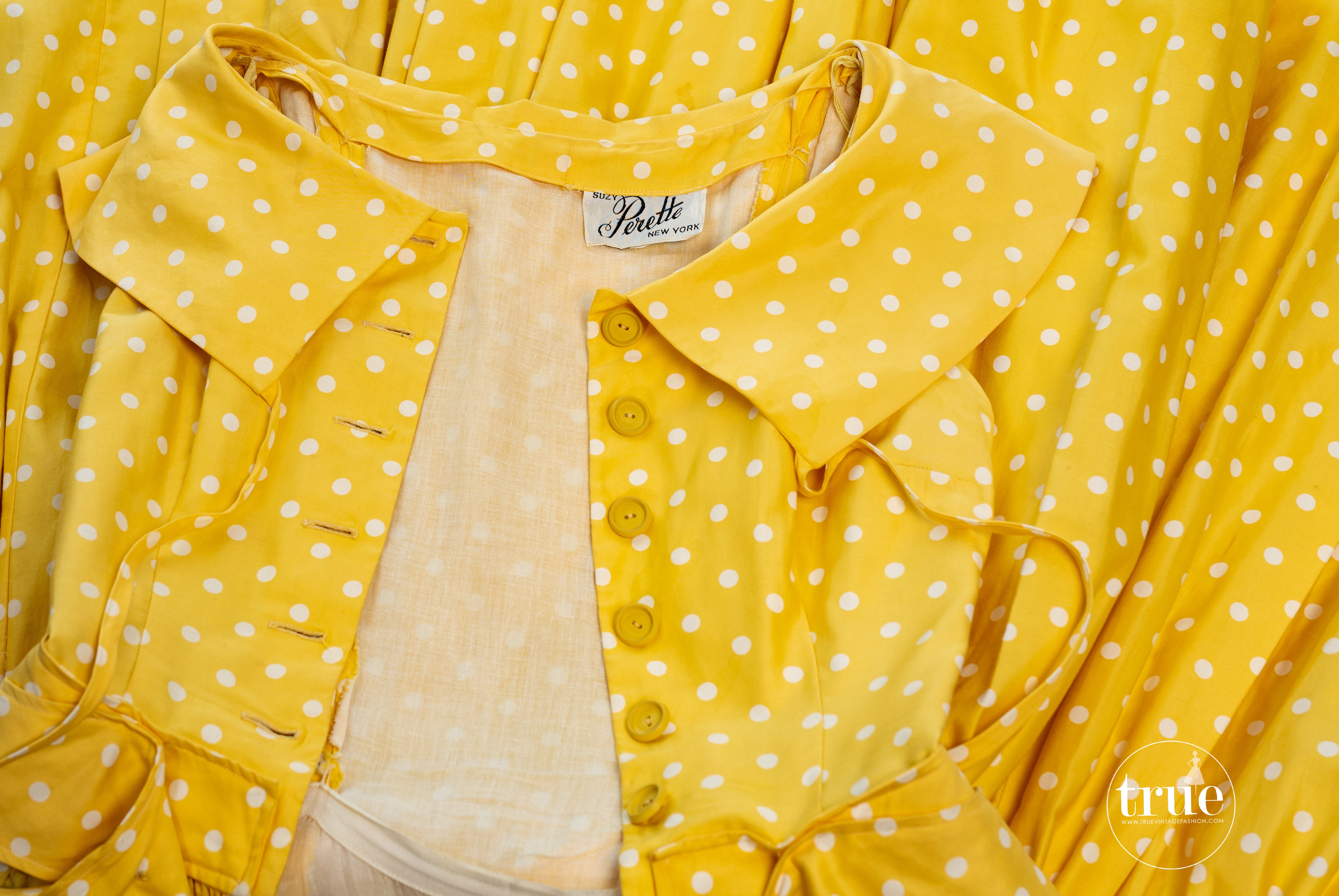 1950's Suzy Perette yellow polka dot dress – Traven7's True Vintage Fashion